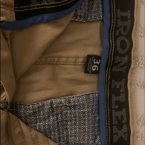 Iron Flex khaki shorts. EUC